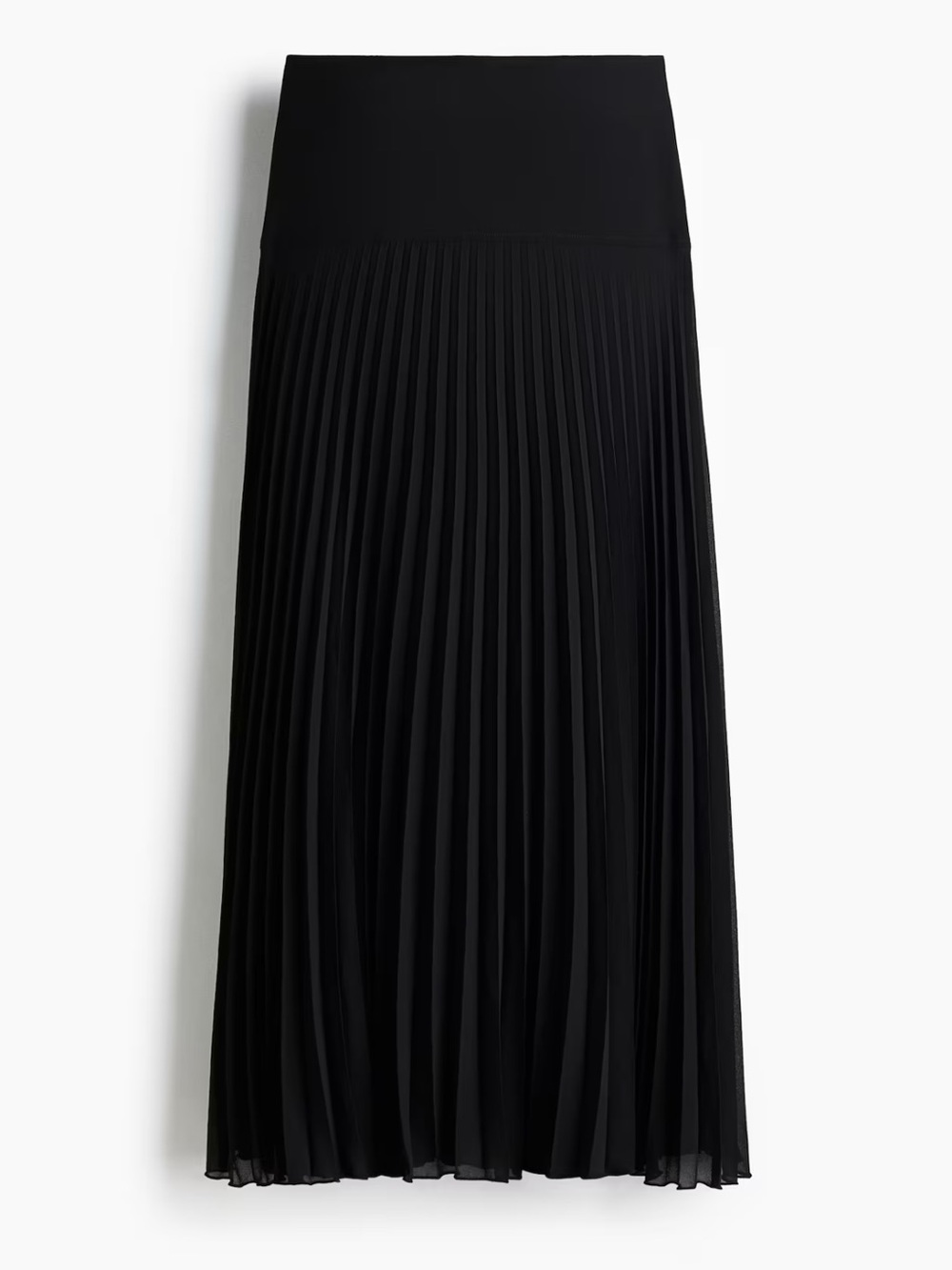 H&M Black Pleated Maxi Skirt